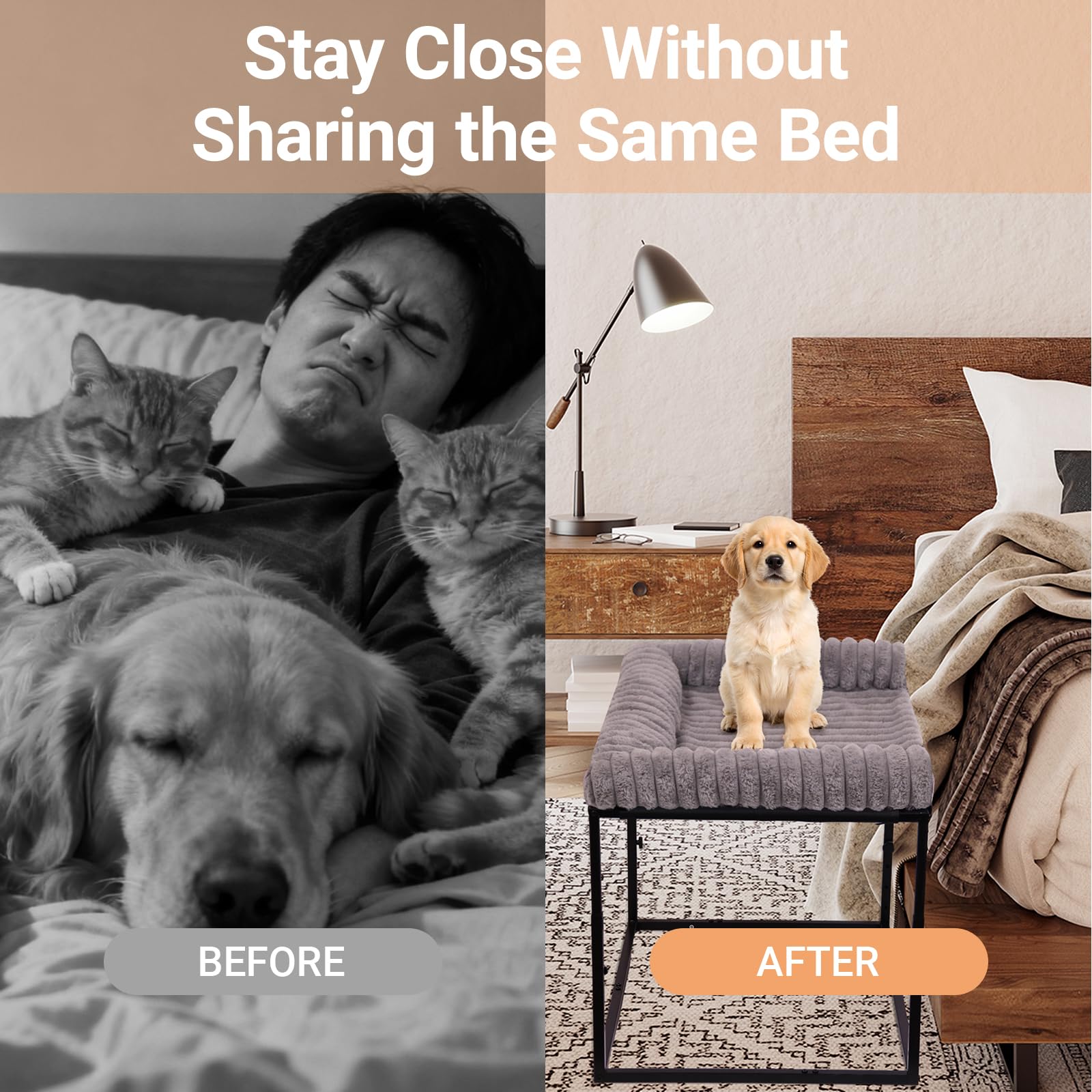 SKTREVAN bedside cosleeper height adjustment demonstrates easy alignment with bed heights.