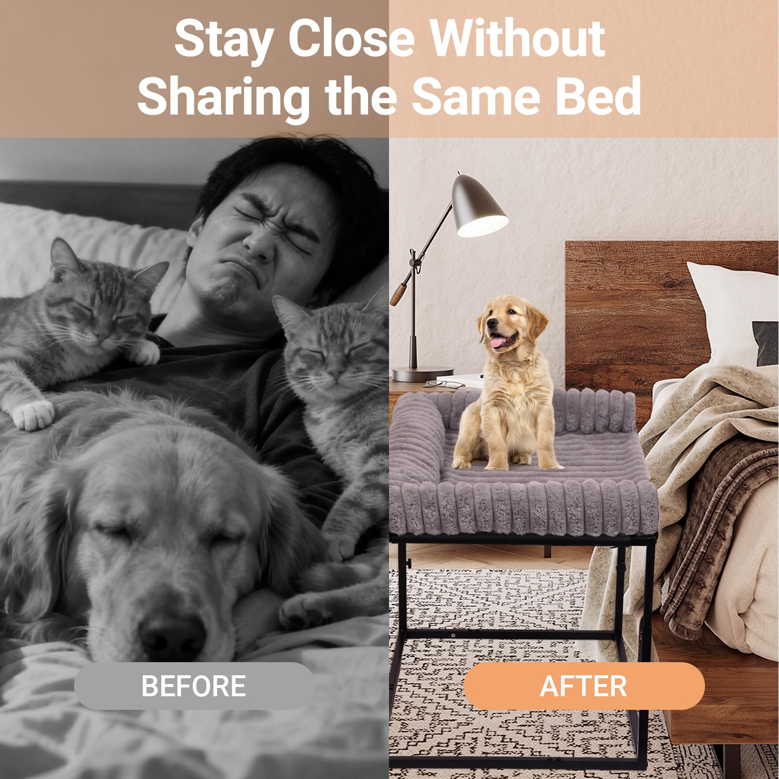 SKTREVAN stable frame keeps bigger dogs secure while sleeping.