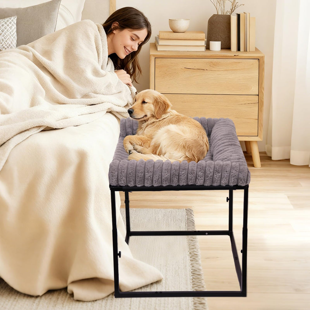 SKTREVAN large bedside dog bed frame supports heavy dogs with stable construction.