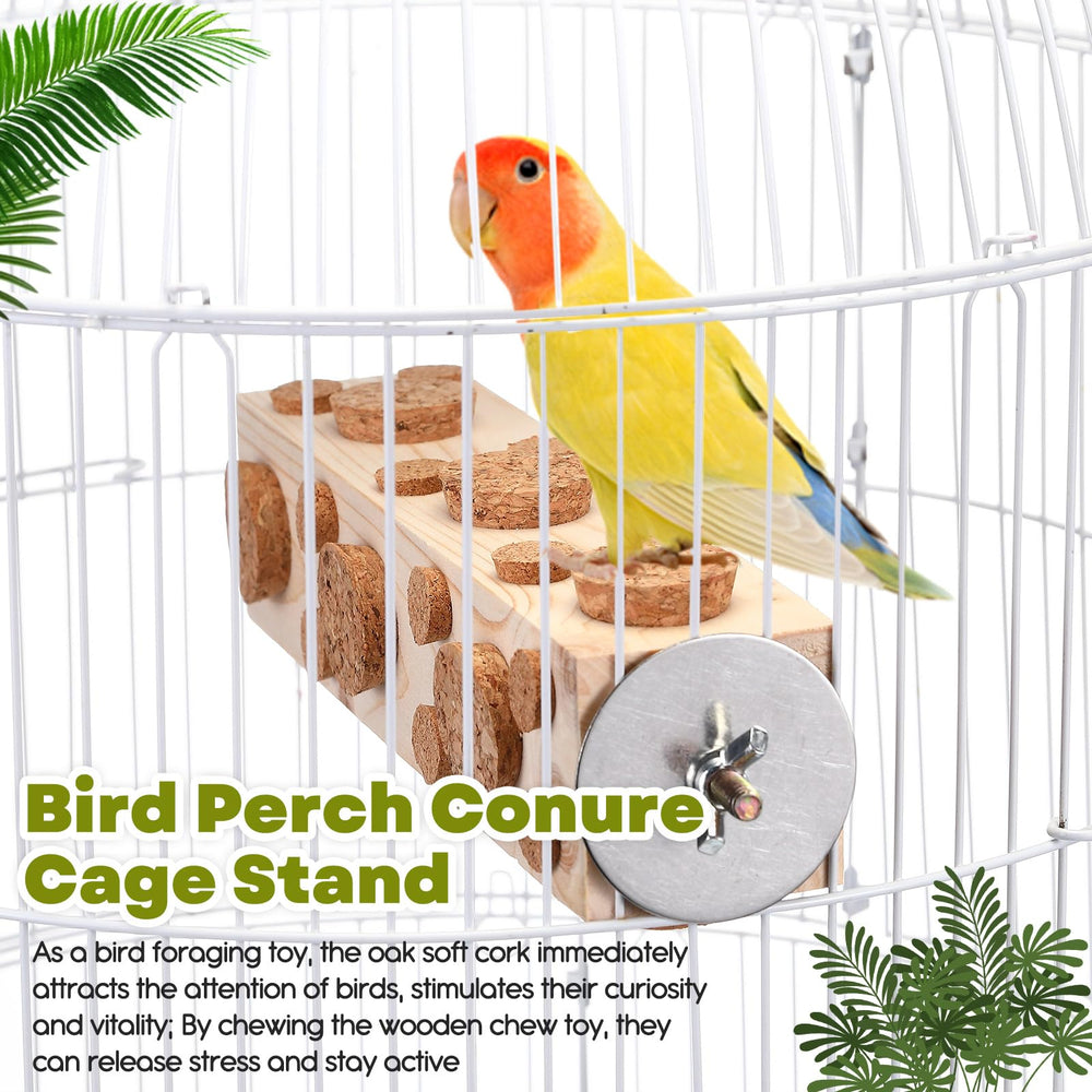 Skyygemm cork stopper toy offers safe chewing for small birds
