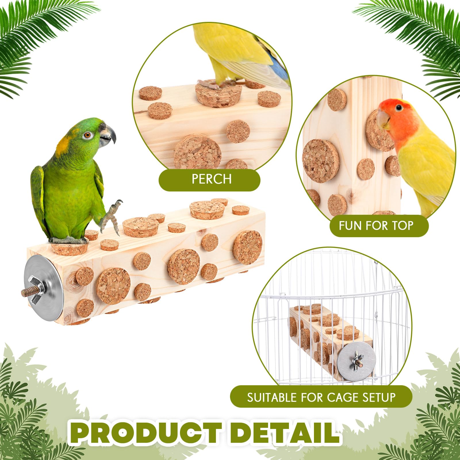 Skyygemm parrot wooden chew toy aids beak shaping and play