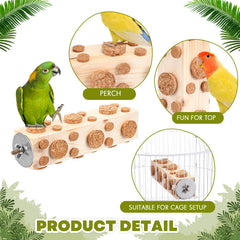 Skyygemm parrot wooden chew toy aids beak shaping and play
