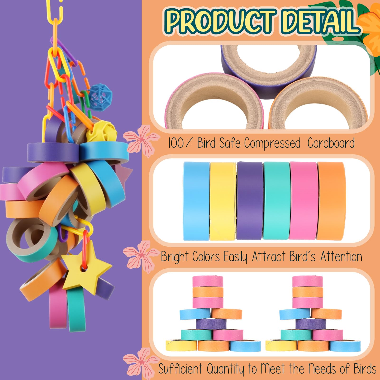 Skygyemm cardboard-core parrot toy for chewing and shredding