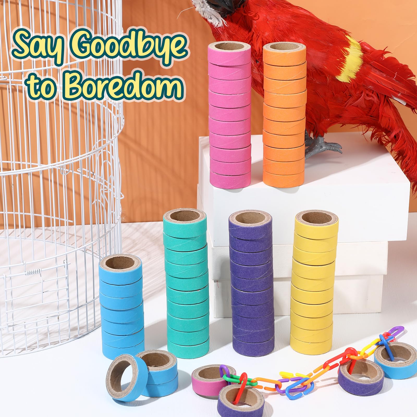 Skyygemm foraging bagels parrot toy promotes mental engagement and physical activity