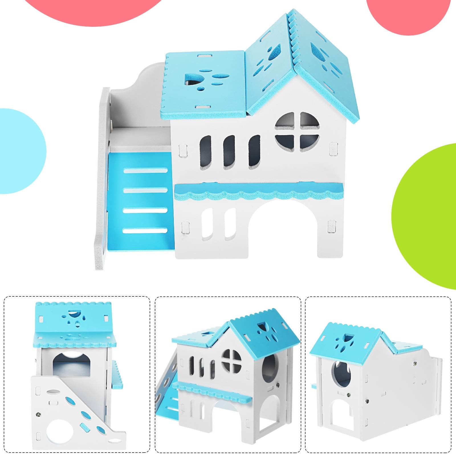 Skylety cage setup shows a complete play area for small animals.