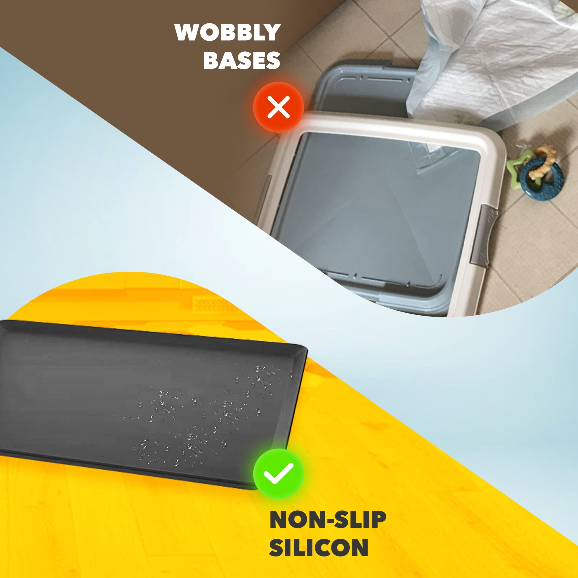 Skywin TidyFriend anti-slip base keeps pads secure during play sessions.