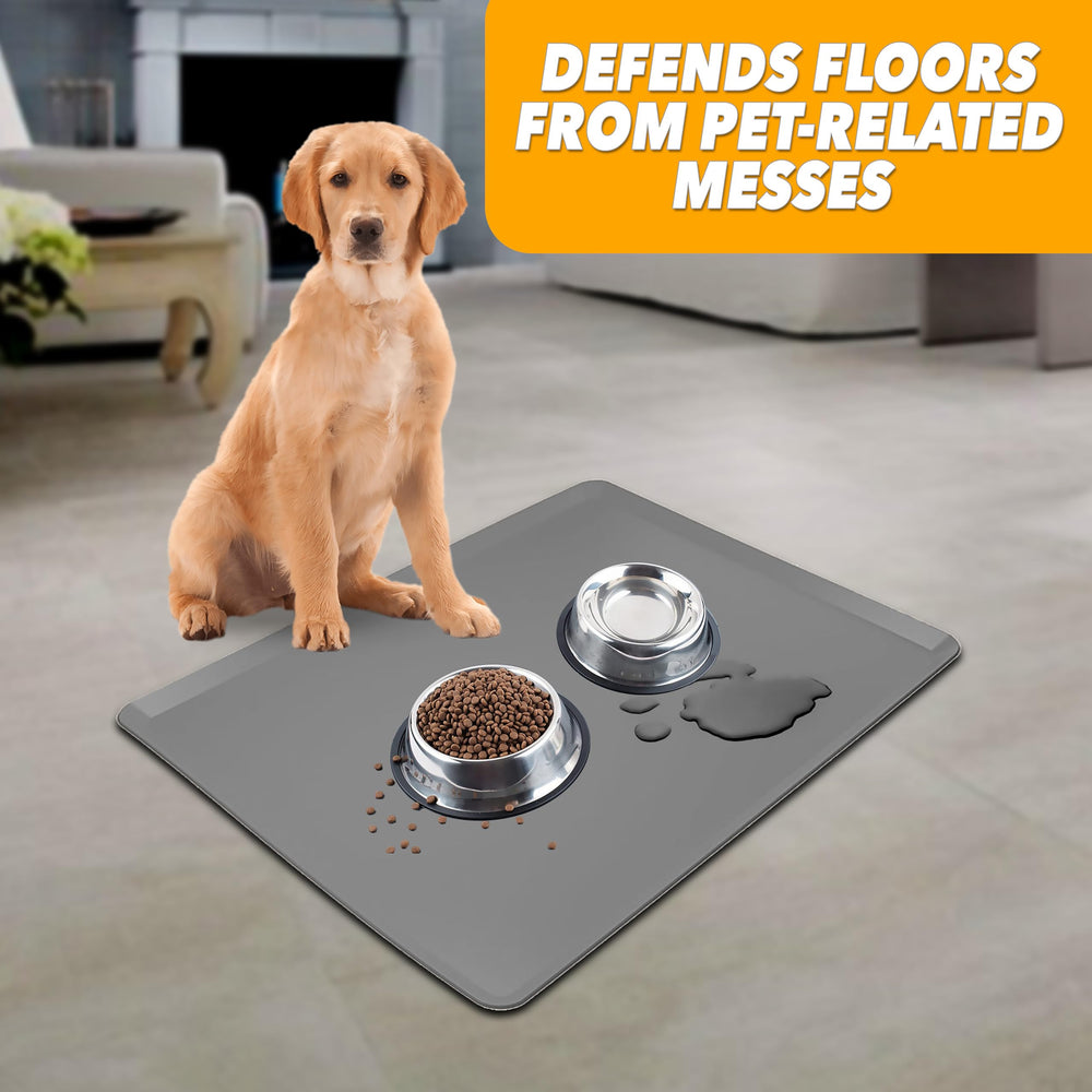 Skywin TidyFriend floor-protection mat shields floors from spills.