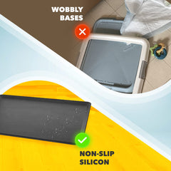 Skywin TidyFriend raised edges tray helps contain leaks during potty training.