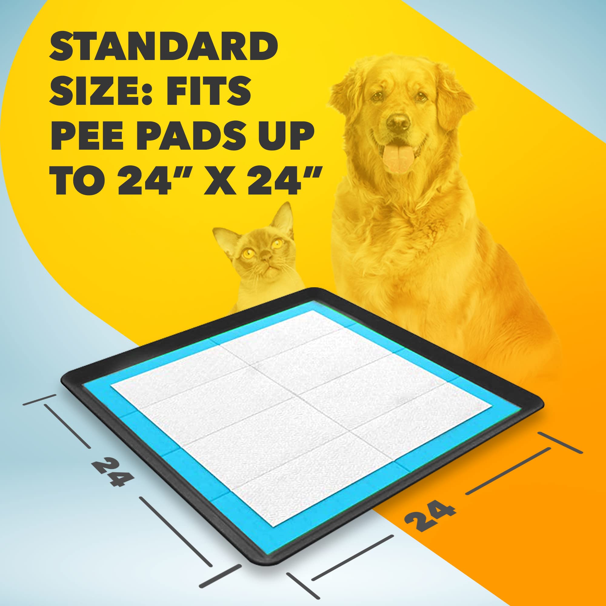 Skywin TidyFriend raised edges contain spills and protect surrounding areas.