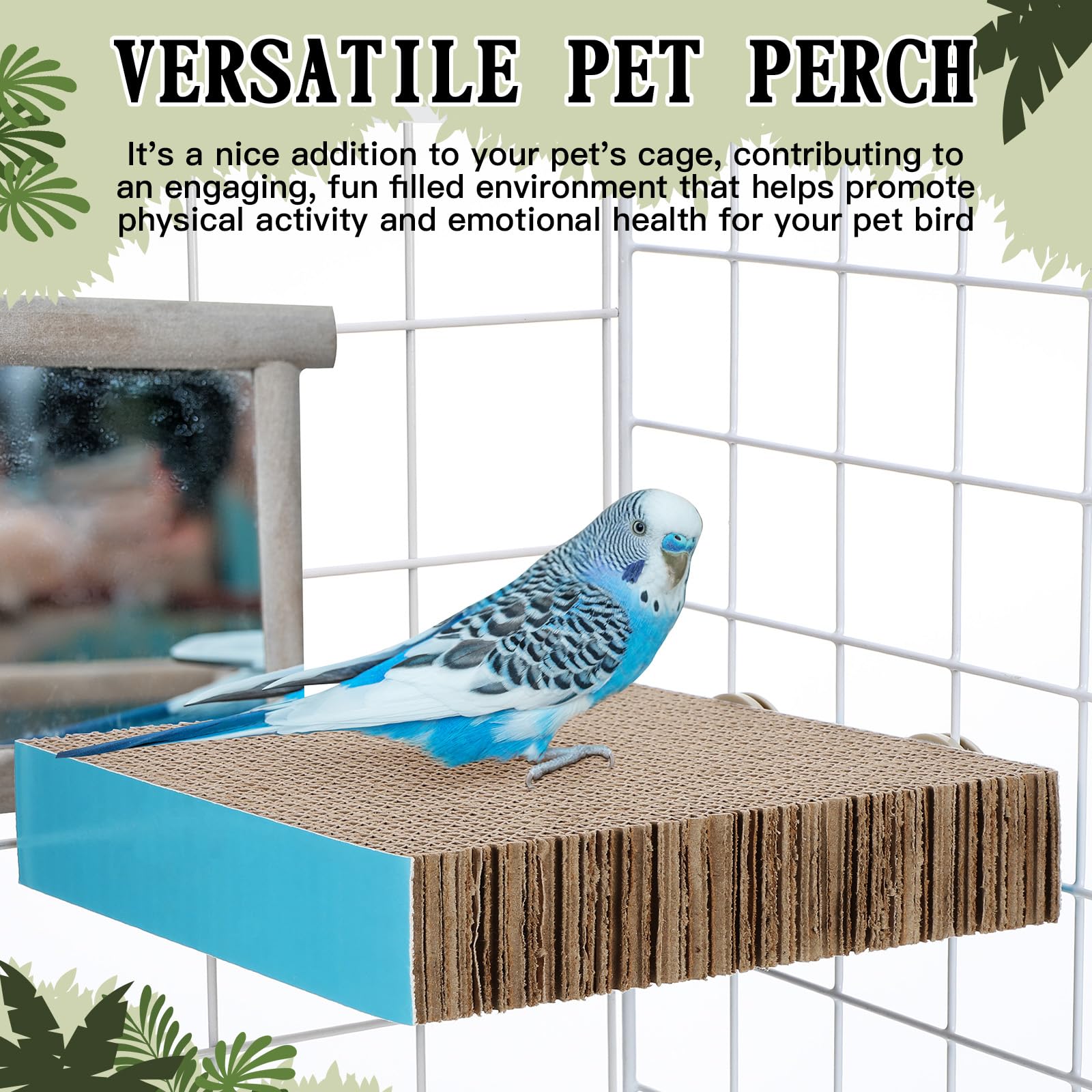 Skyygemm easy-install perch fits most cages for enrichment