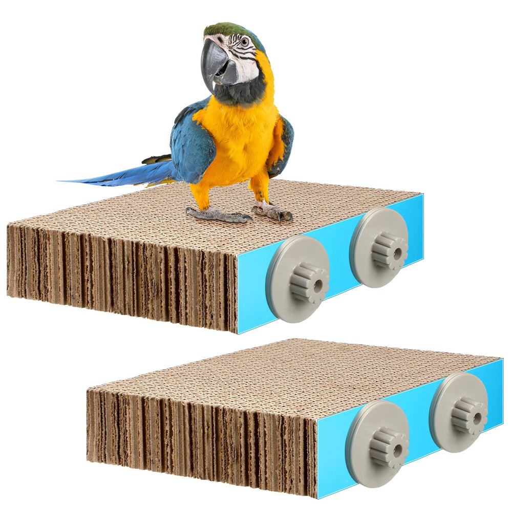 Skyygemm parrot toy flat perch provides a comfy resting area.