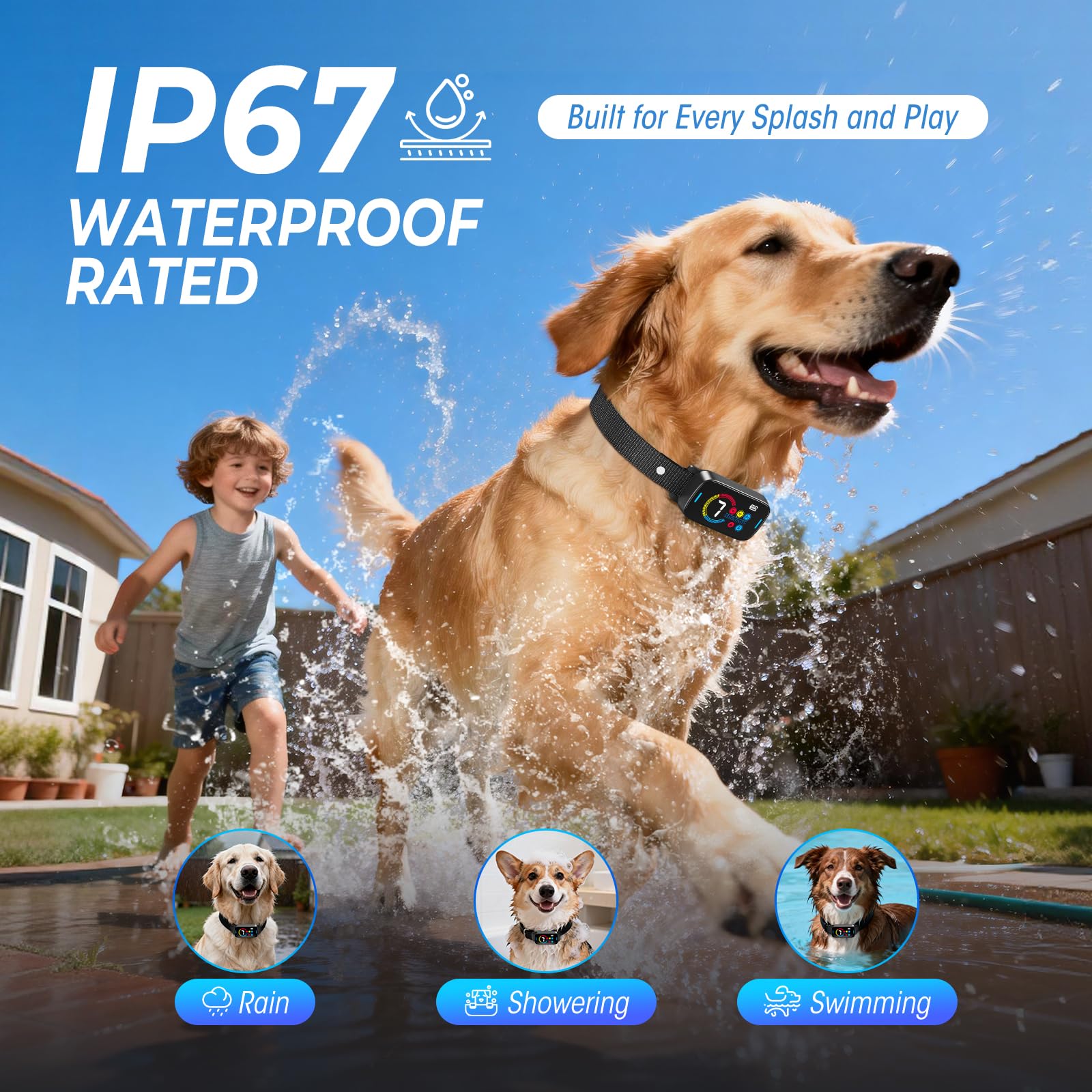 Adjustable strap fits dogs from 15 to 120 pounds for comfort.