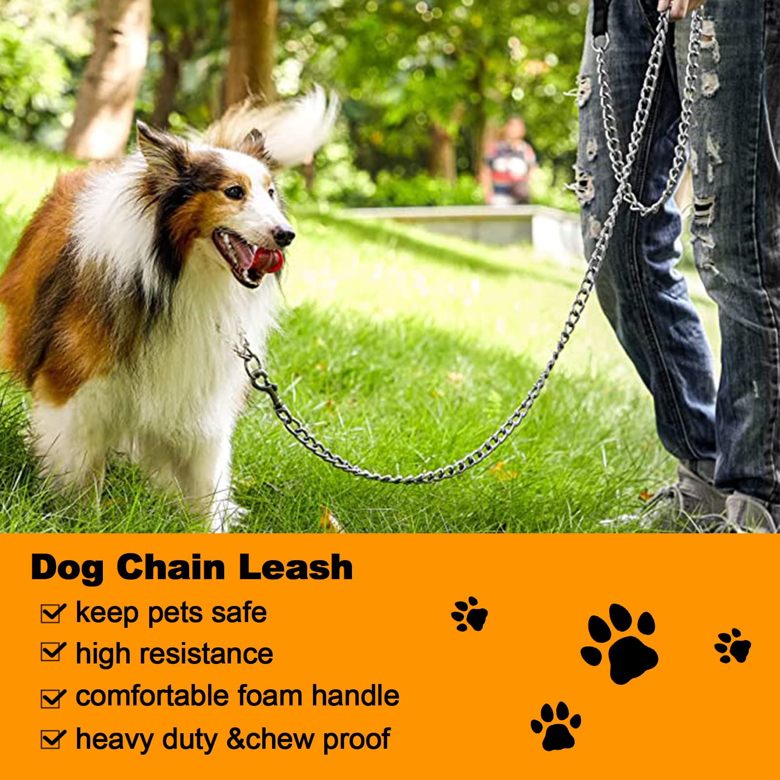 SLE 3mm width dog leash provides sturdy support for medium to large dogs.