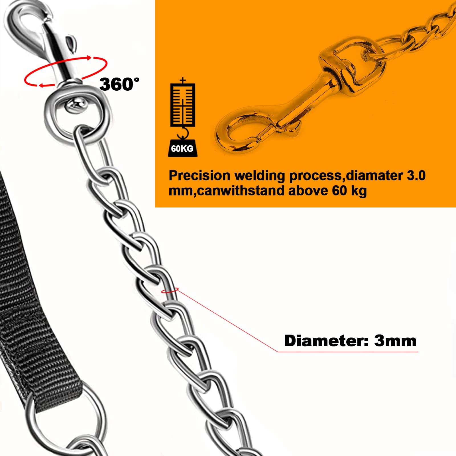 SLE soft padded handle leash for comfortable grip during longer walks.