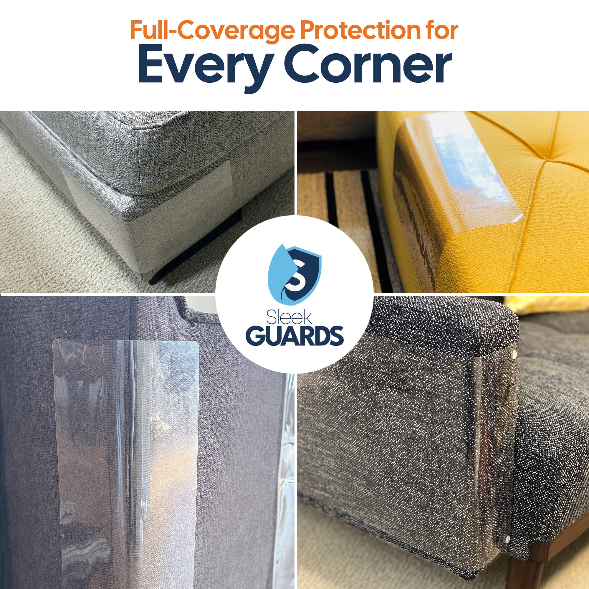 Couch protected by Sleek Guards against scratching in daily use.