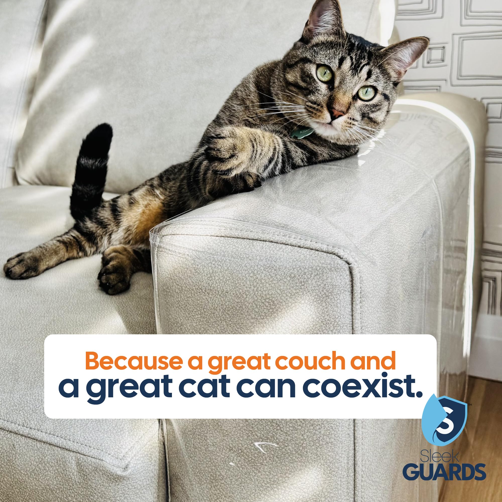 Packaging shows Sleek Guards all-in-one scratch solution.