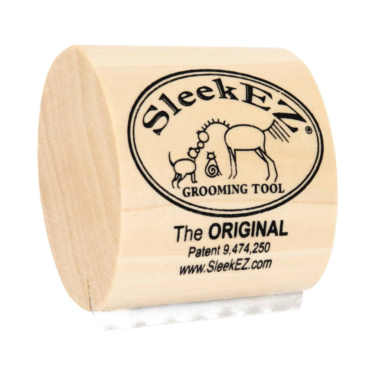 SleekEZ cat brush deshedding tool removes loose fur from coats.