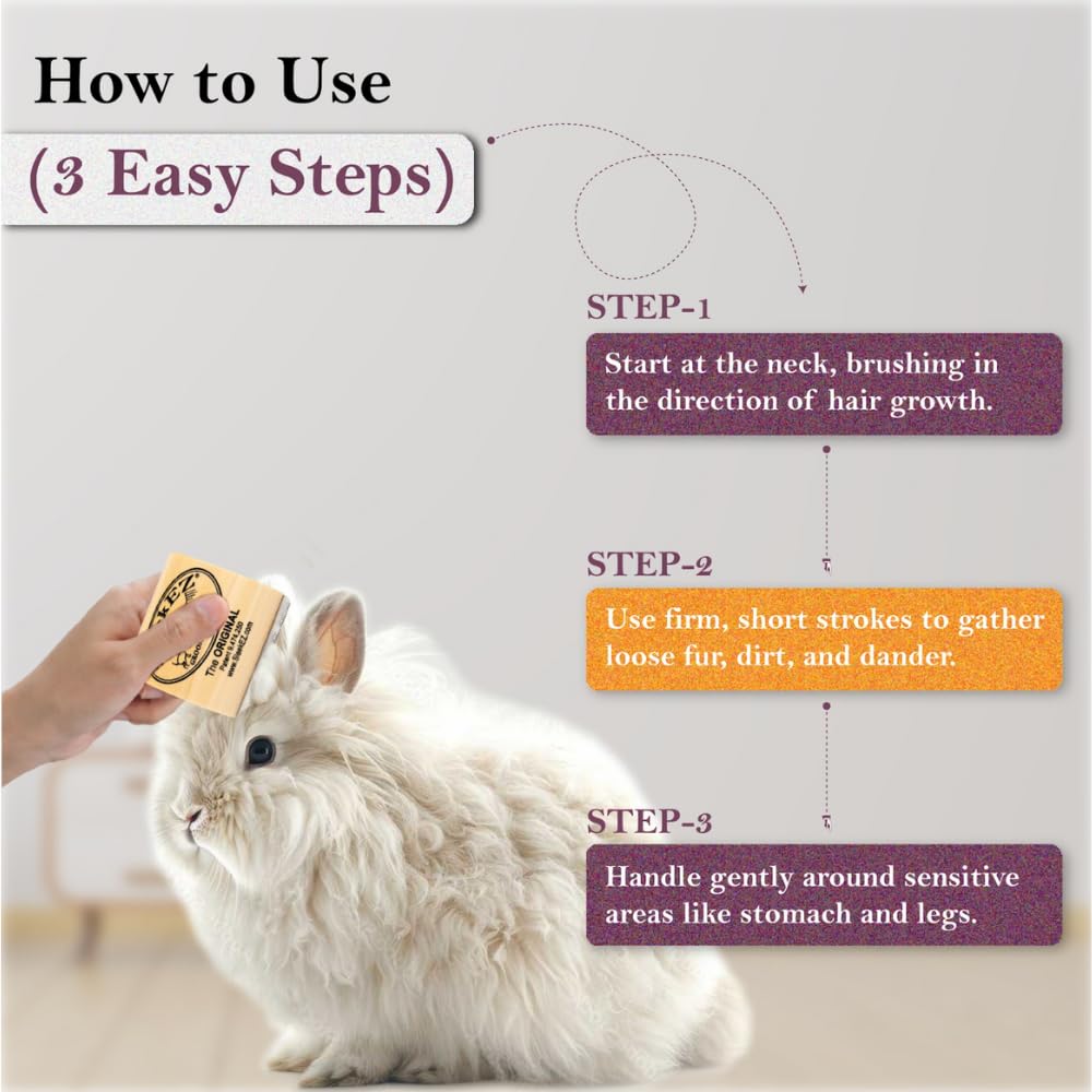 SleekEZ cat brush designed for indoor cats during grooming.