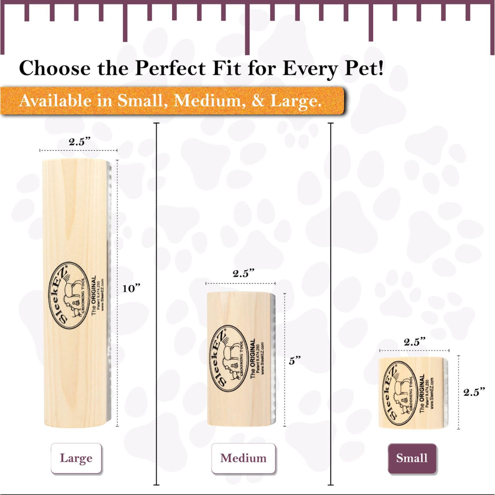 SleekEZ cat brush removes pet hair from carpets.