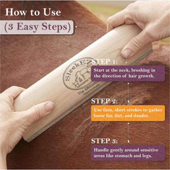 SleekEZ deshedding tool showing easy cleanup after grooming.