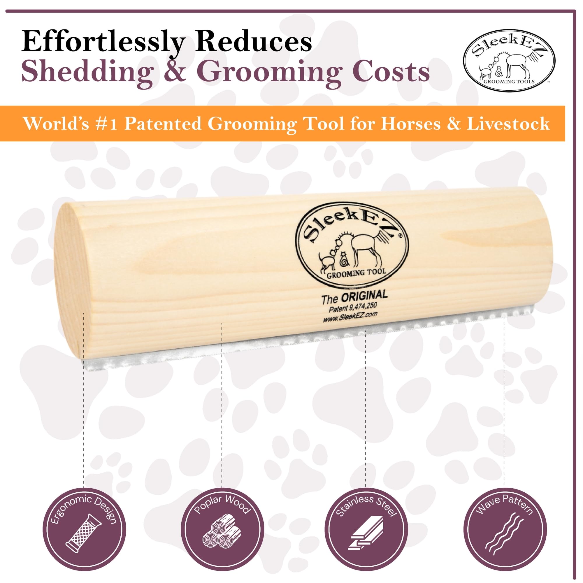 SleekEZ deshedding tool provides painless grooming by lifting hair tips.