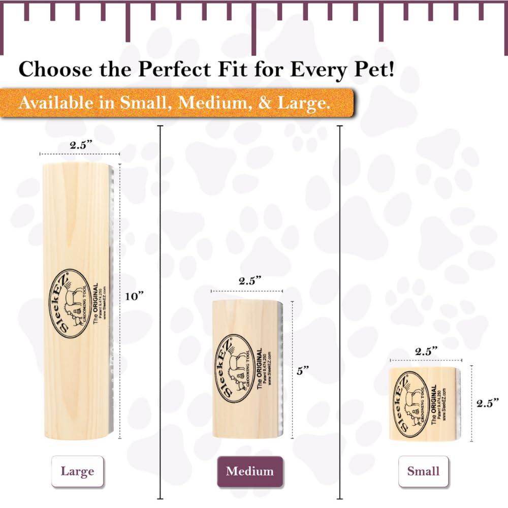 SleekEZ undercoat brush for dogs targets loose fur without discomfort.