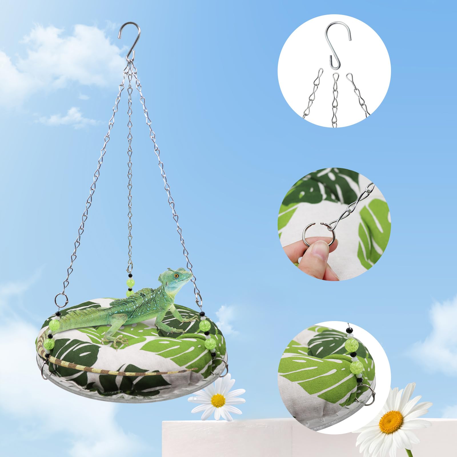 Slepceub bearded dragon lizard hammock highlights easy-clean canvas and breathable surface.