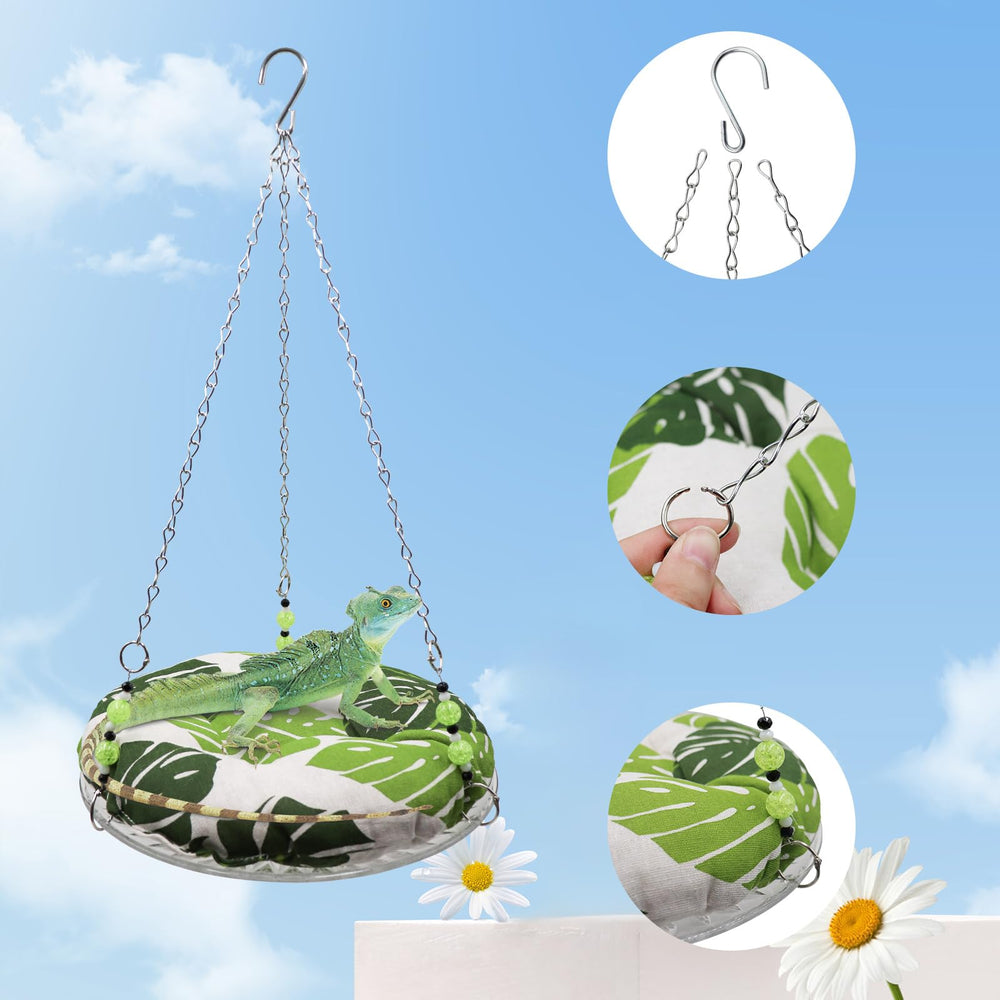 Slepceub bearded dragon lizard hammock highlights easy-clean canvas and breathable surface.