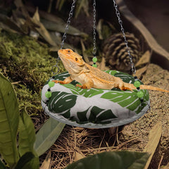 Slepceub reptile hammock swing offers a versatile resting and play area inside the terrarium.