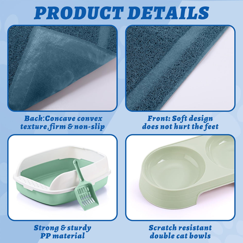 Sliner double cat bowls for stable feeding and easy refills