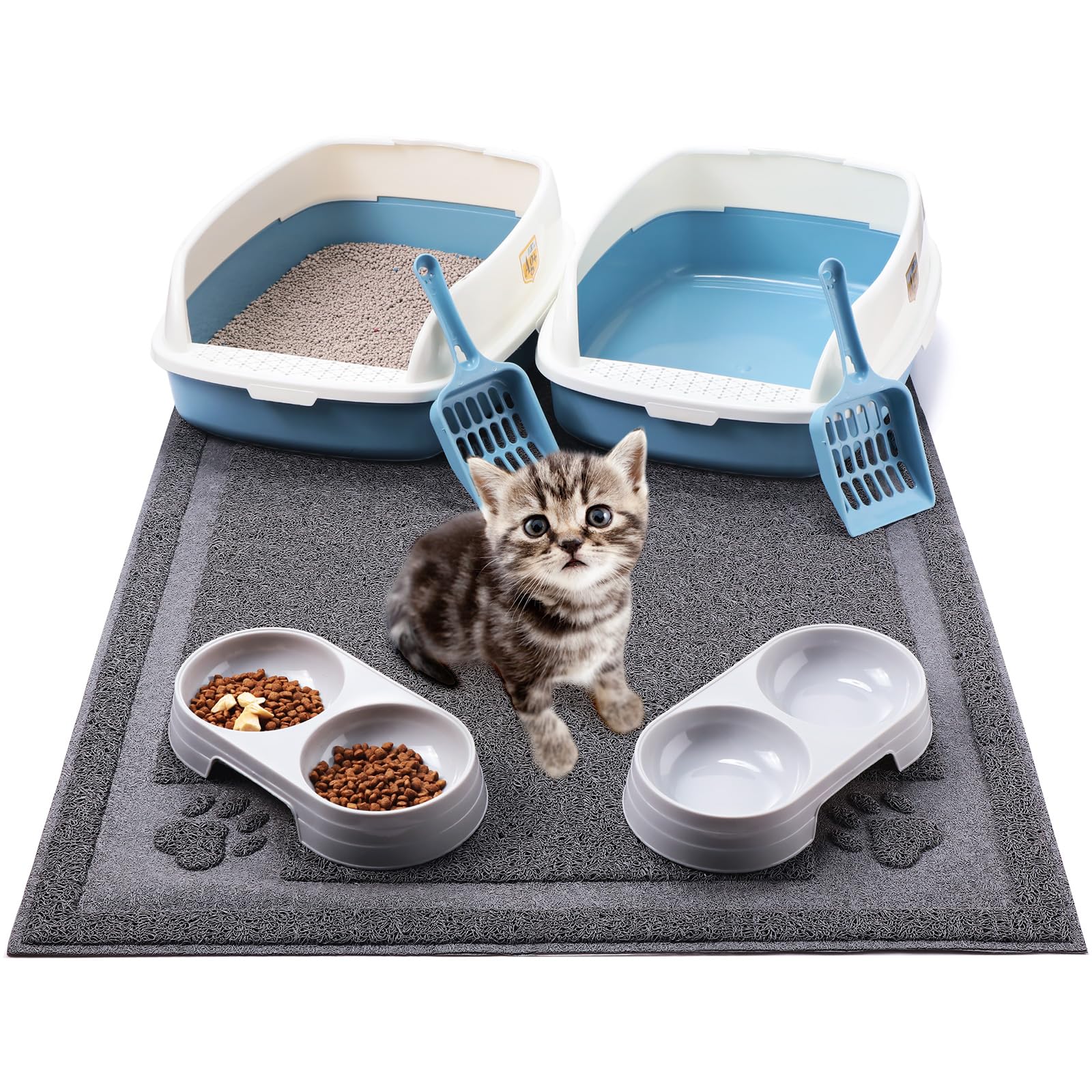Sliner kitten litter box front view highlights low-entry design for easy access.