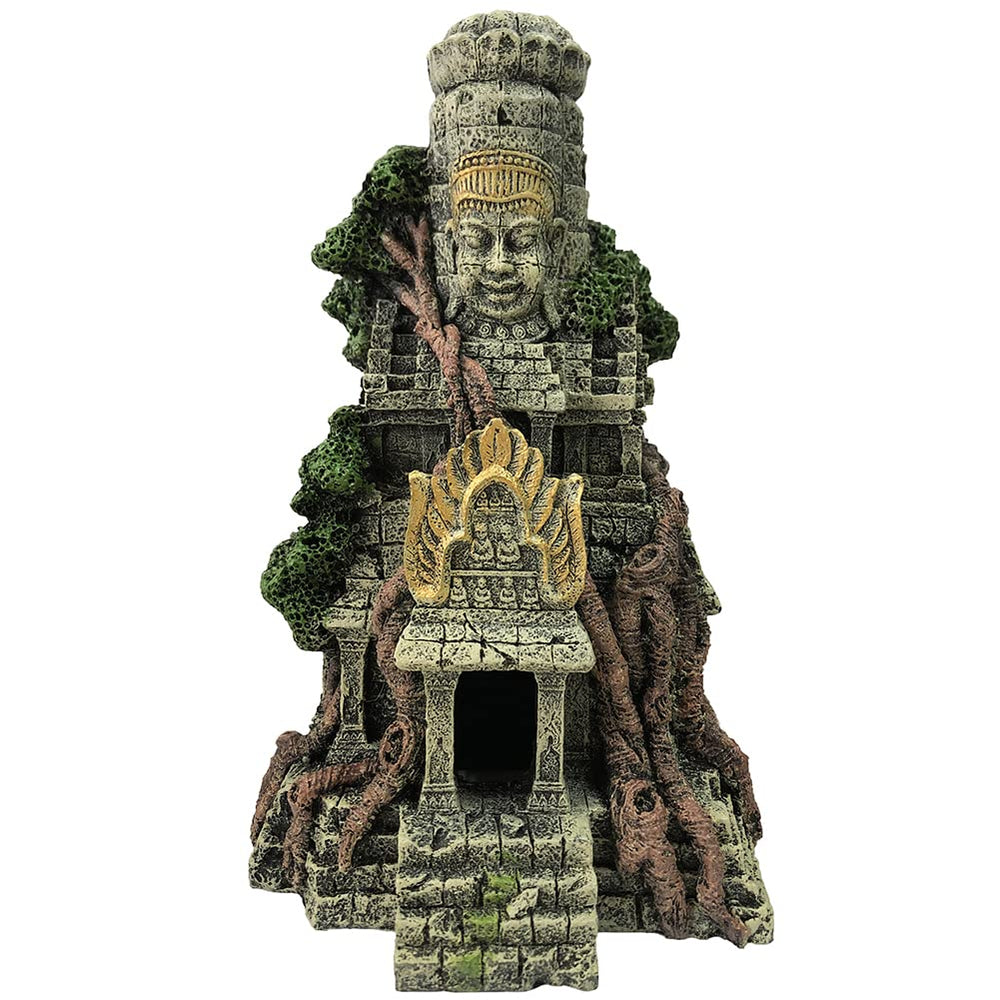 SLOCME Angkor Wat Buddha statue in aquarium offers tranquil focal point and cultural charm