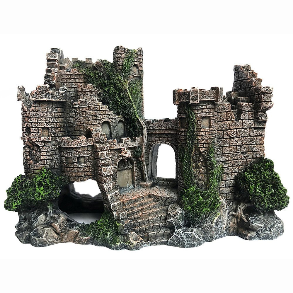 SLOCME aquarium castle decor in resin adds lifelike scenery and shelter for fish