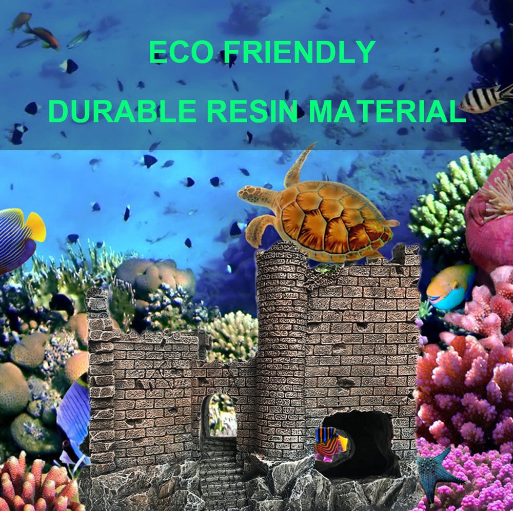 SLOCME castle in tank demonstrates decorative impact and fish-friendly resin