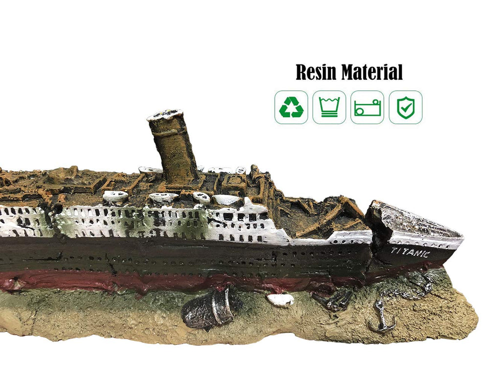SLOCME resin Titanic detail adds color and depth to any aquarium