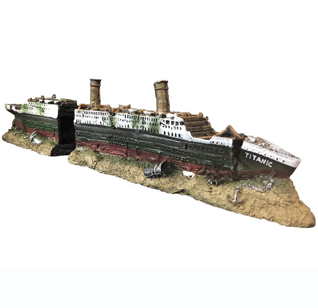SLOCME Titanic shipwreck decoration enhances tank scenery and invites natural exploration