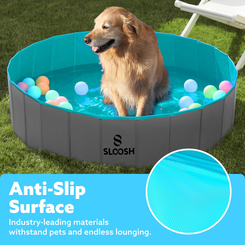 SLOOSH pool's textured non-slip base enhances pet stability.