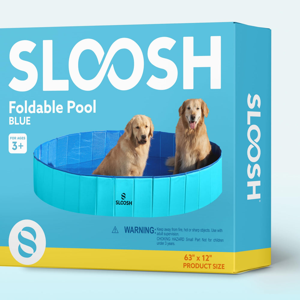 Sloosh Foldable Dog Pool blue portable design for travel