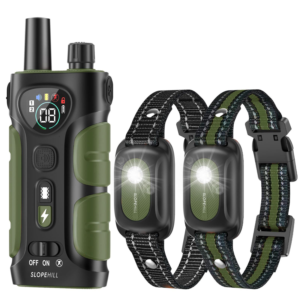 SLOPEHILL dog collar remote green two-pack for outdoor training