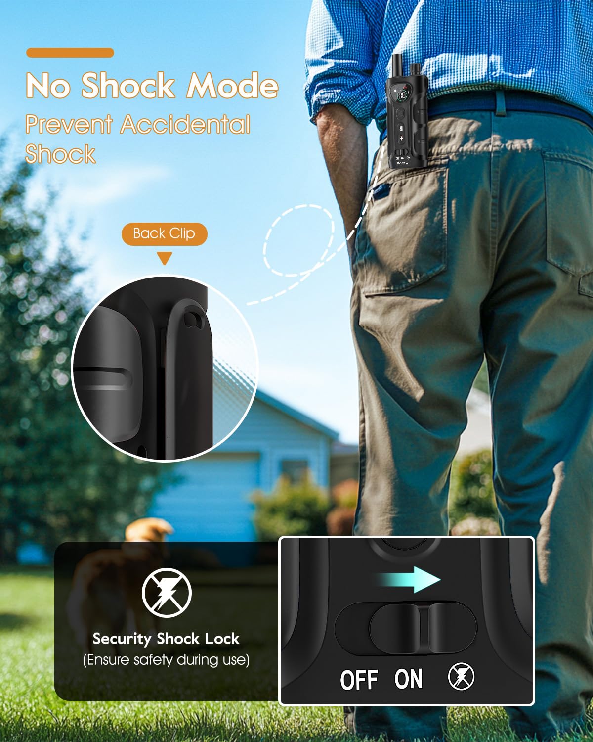SLOPEHILL safe shock levels allow precise, humane training with adjustable intensity.