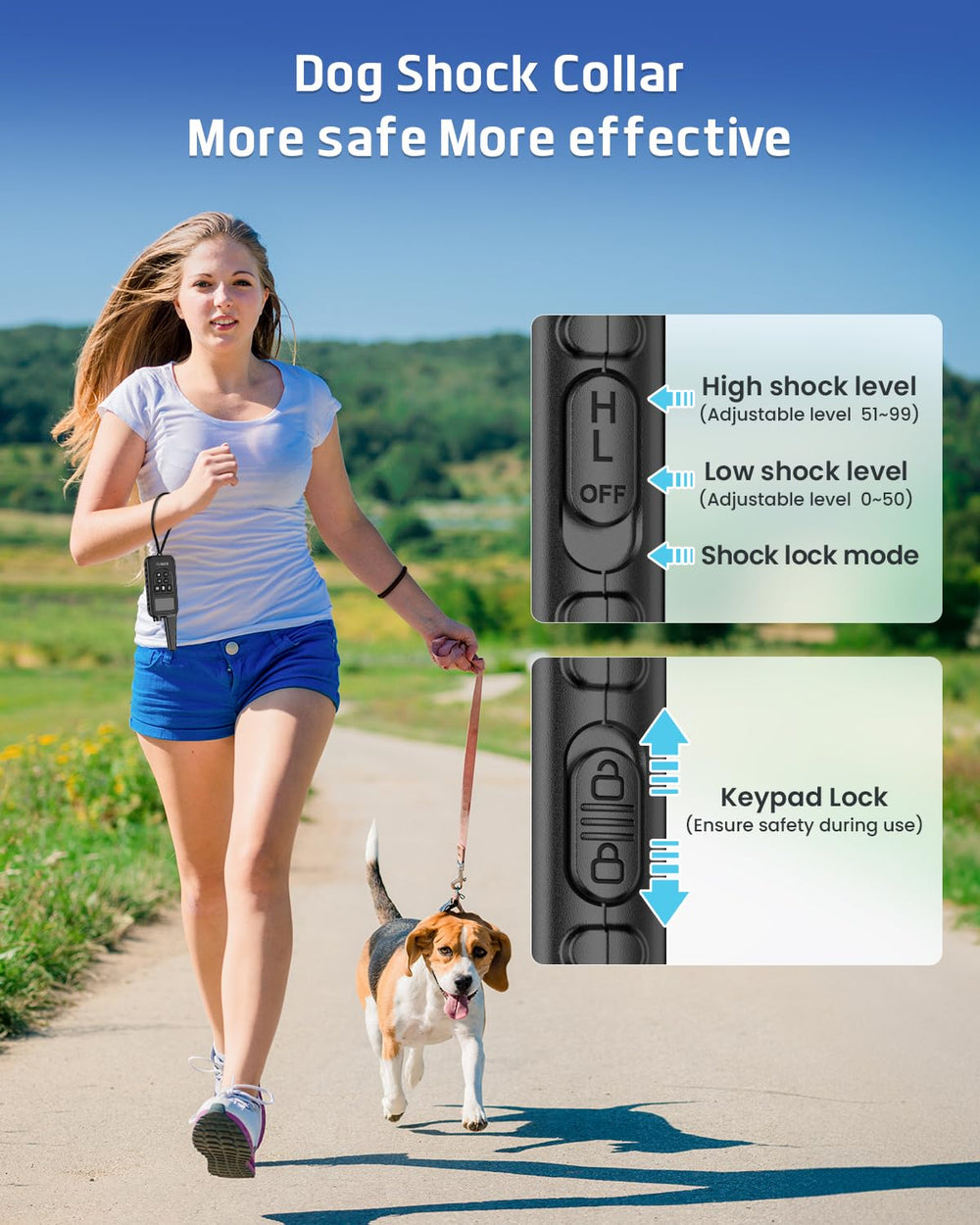 SLOPEHILL dog collar in vibration mode providing subtle guidance
