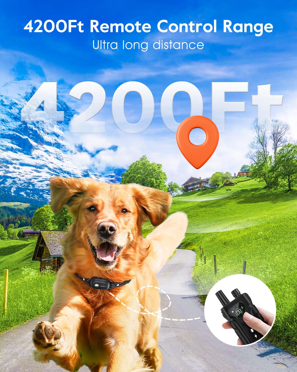 SLOPEHILL training collar Beep and Vibration modes offer humane guidance during walks and at home.