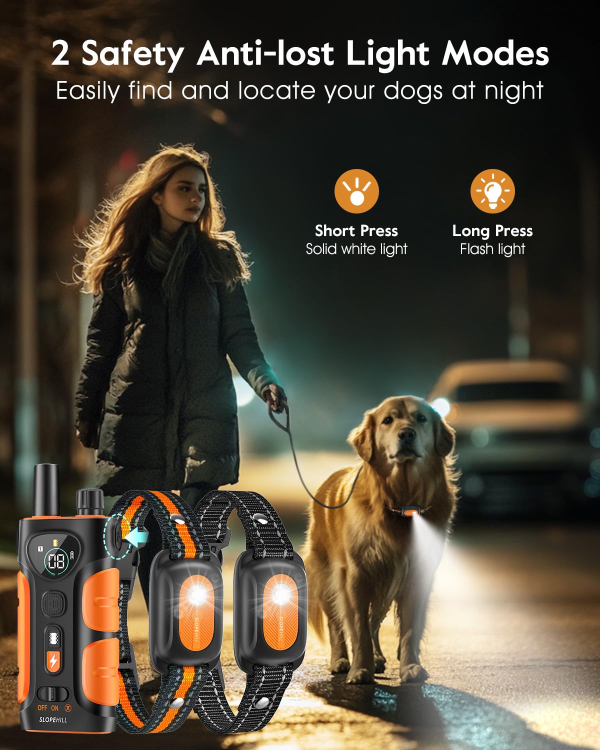 SLOPEHILL IP68 waterproof collar close-up for outdoor adventures.
