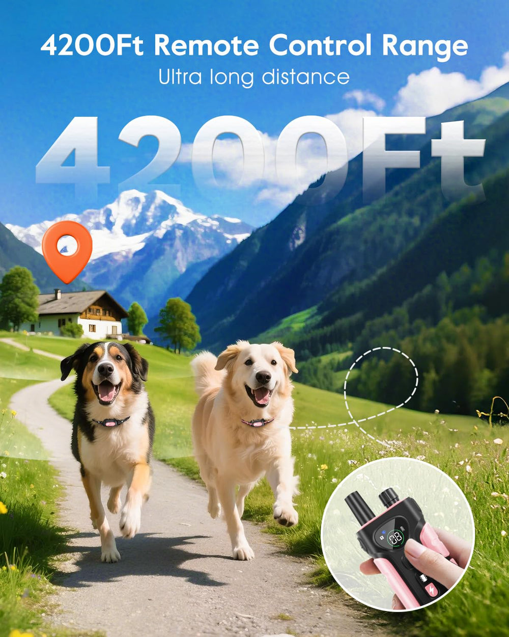 SLOPEHILL remote control unit enabling 4200ft range for wide-area training.