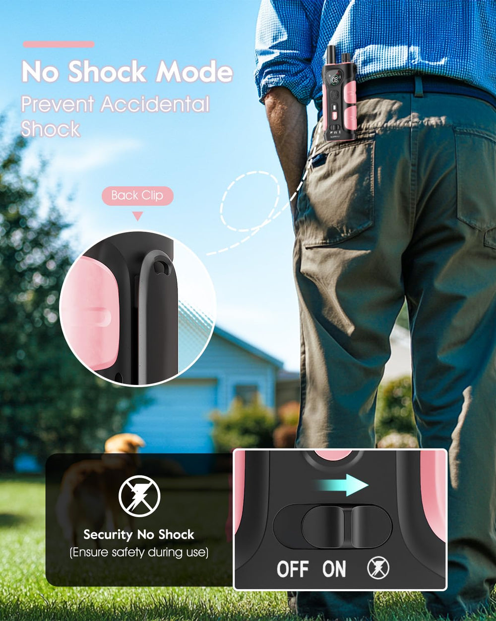 SLOPEHILL safe 0-99 shock levels with vibration and beep options.