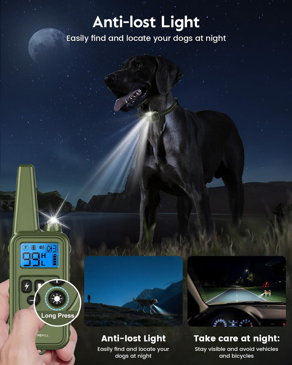 SLOPEHILL waterproof IP68 collar ready for outdoor adventures.