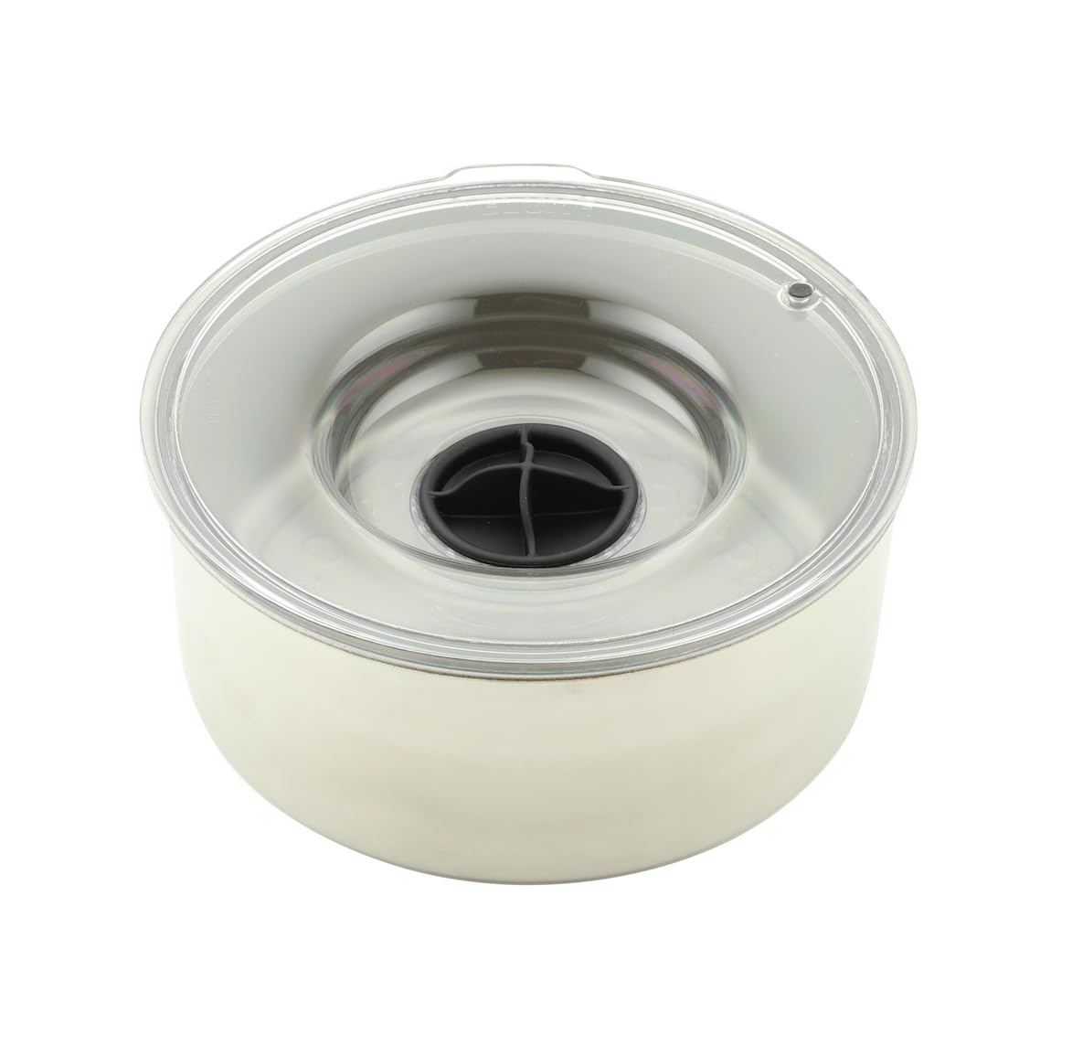 Durable stainless steel body and lid designed for travel and cleaning ease.