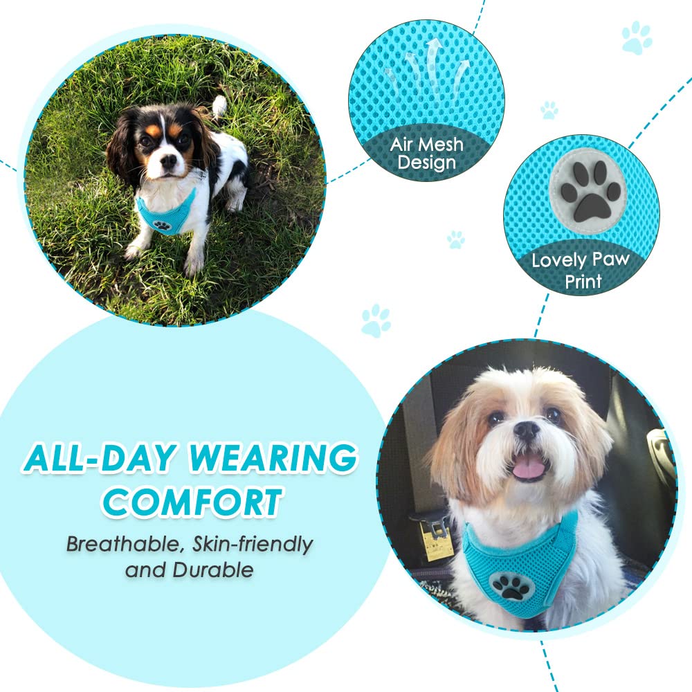 Breathable mesh chest vest harness for comfort on car rides