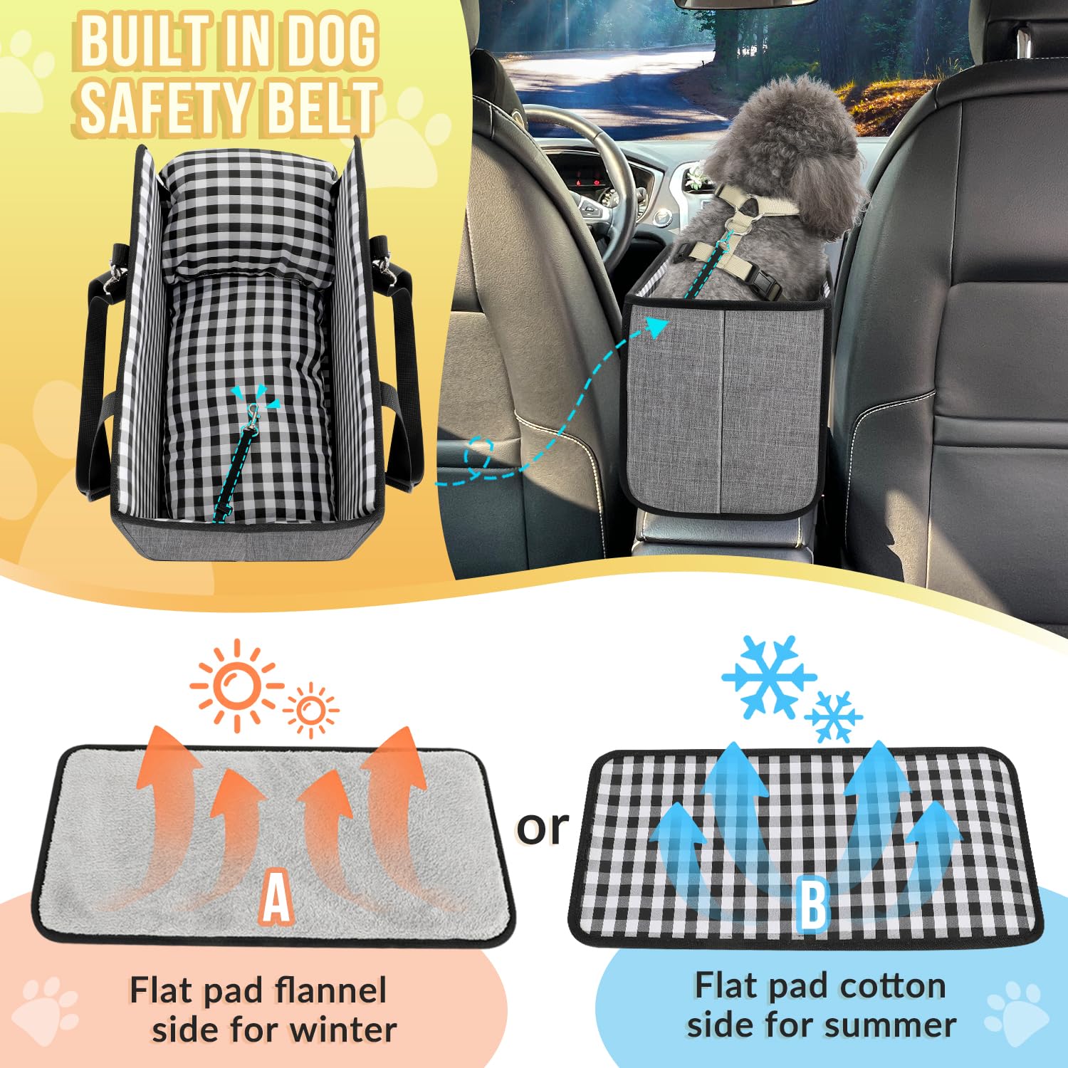 Adjustable safety belt anchors to your dog's chest or back