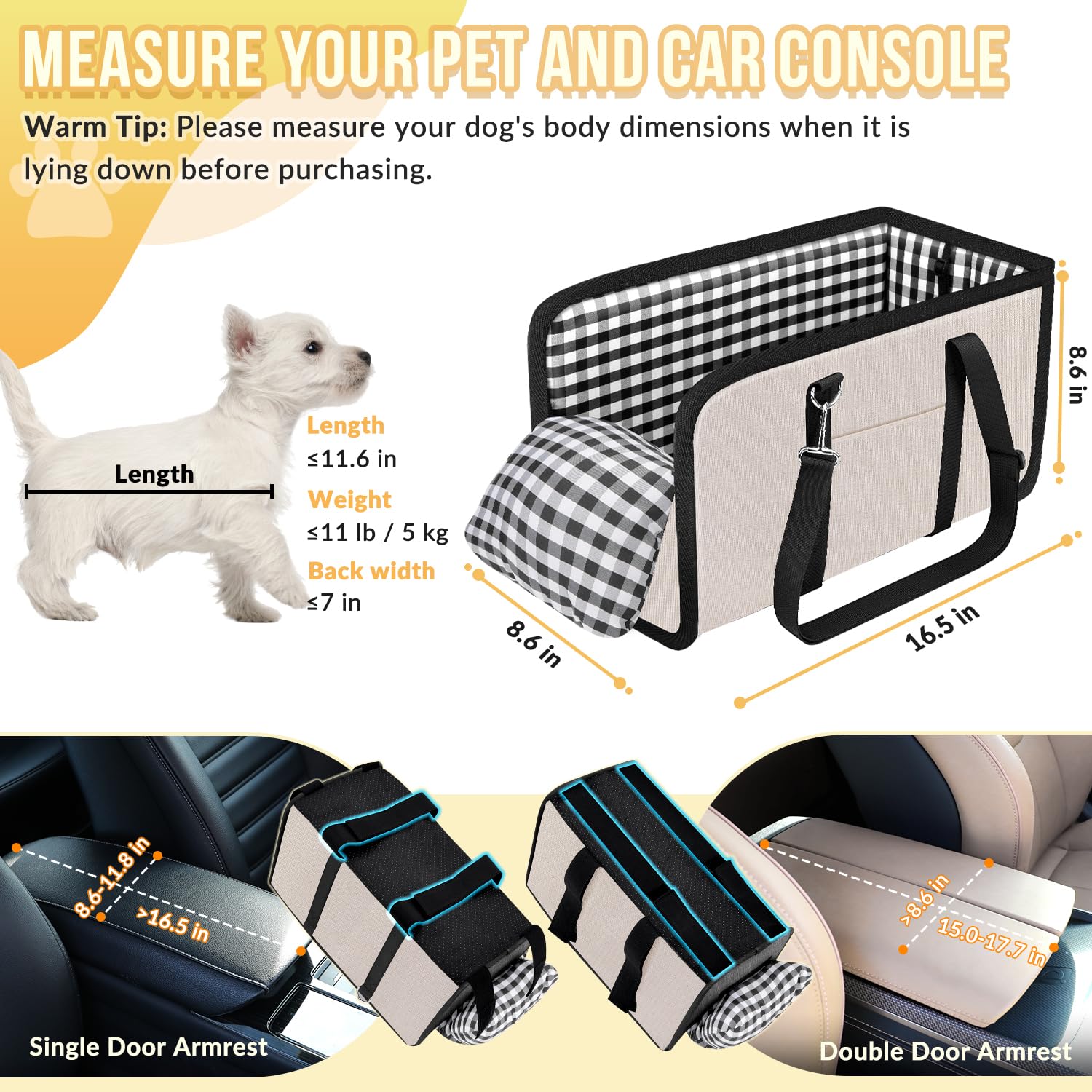 SlowTon console dog seat with headrest straps keeps the carrier secure
